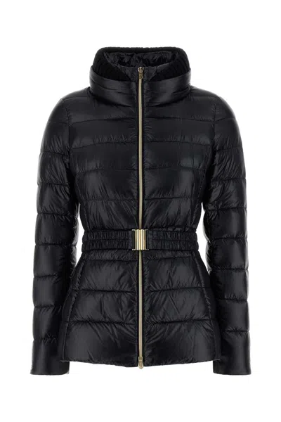 HERNO BLACK NYLON DOWN JACKET
