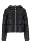 Herno Black Hooded Down Jacket In Nylon Woman