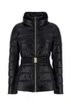 Herno Women Ultralight Nylon Down Jacket With Belt In Black
