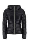 Herno Hooded Padded Quilted Down Jacket In Black