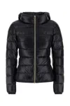 Herno Hooded Padded Quilted Down Jacket In Black