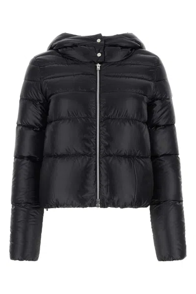 HERNO BLACK NYLON DOWN JACKET