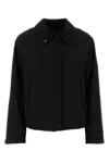 Herno Cropped Black Jacket With Classic Collar In Black