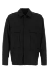 Herno Boxy Cropped Black Nylon Jacket With Classic Collar In Black