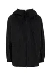 Herno High Collar Jacket Elastic Cuffs Drawstring Hem In Black