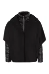 Herno Resort Hood In Ultralight Wool And Nylon In Black
