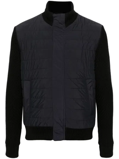 HERNO BLACK PADDED BOMBER JACKET