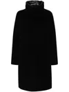 Herno Black Padded Single-breasted Coat In Mixed Of Tech Materials Woman In Black