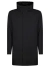 Herno Black Parka With Functional Details In Black