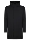 Herno Black Parka With Functional Details In Black