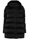 Herno Women Midi Hooded Down Jacket In Black