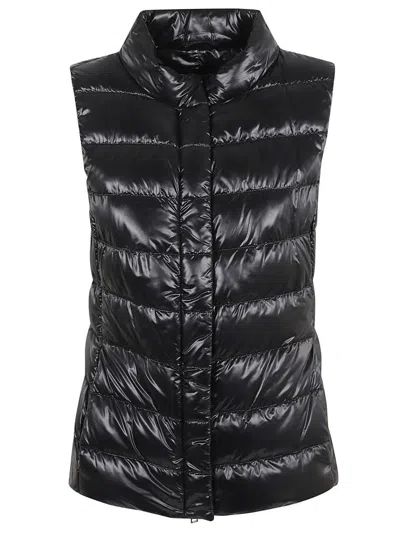 Herno High-neck Padded Gilet In Black