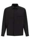 Herno Black Solid Shirt Collar Jacket In Black