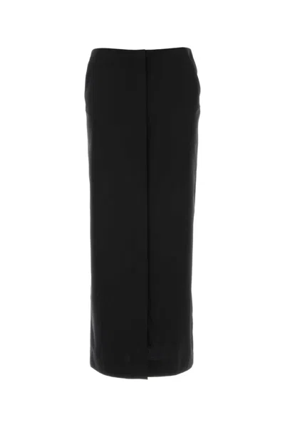 HERNO BLACK POLYESTER BLEND SKIRT