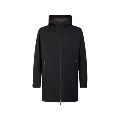 HERNO BLACK POLYESTER COAT