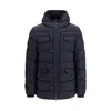 Herno Black Polyester Full-length Jacket In Blue