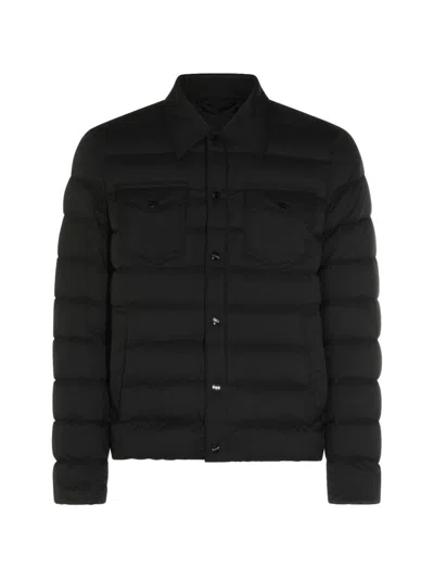 Herno Black Quilted Down Jacket With French Collar