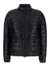 Herno Black Quilted Down Jacket With Raised Collar And Front Pockets In Tech Fabric Woman