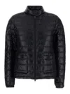 Herno Black Quilted Down Jacket With Raised Collar And Front Pockets In Tech Fabric Woman In Black