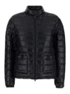 Herno Black Quilted Down Jacket With Raised Collar And Front Pockets In Tech Fabric Woman In Multicolor