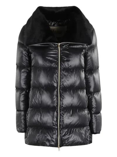 HERNO BLACK QUILTED JACKET