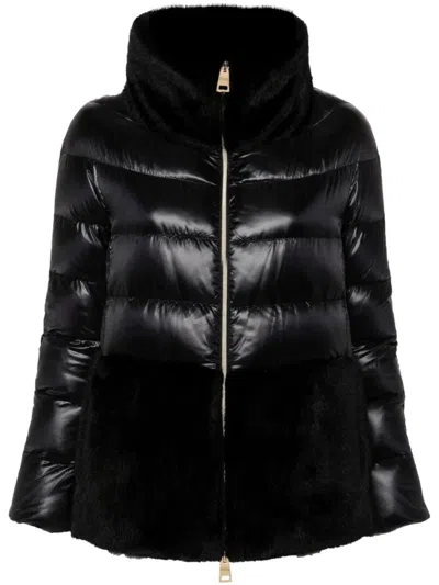 HERNO BLACK QUILTED JACKET