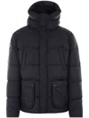 Herno Black Quilted Jacket In Blue