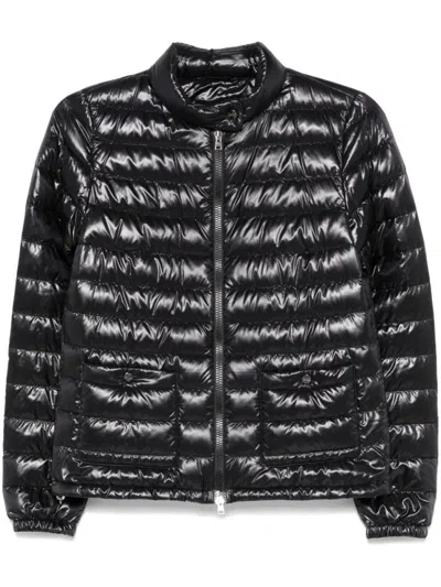 HERNO WOMEN BLACK QUILTED PUFFER JACKET, XL LUXURY JACKETS FOR WOMEN DARVEYS