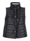 Herno Black Reversible Sleeveless Vest With High Drawstring Neck In Tech Fabric Woman In Black