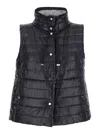 Herno Black Reversible Sleeveless Vest With High Drawstring Neck In Tech Fabric Woman In Black