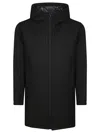 Herno Black Scuba Jacket With Hood And Design In Black