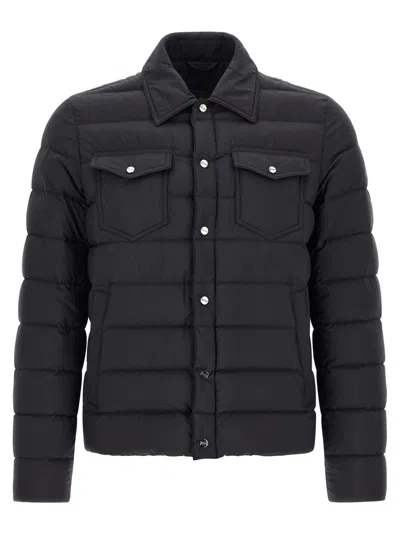 HERNO BLACK SHIRT COLLAR JACKET