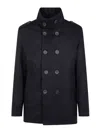 Herno "military Short Peacoat" Coat In Black