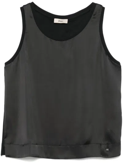 HERNO BLACK SLEEVELESS TOP