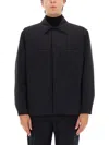 Herno Black Solid Shirt Collar Jacket In Black
