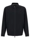 Herno Windproof Technical Fabric Jacket With Classic Collar And Adjustable Cuffs In Black