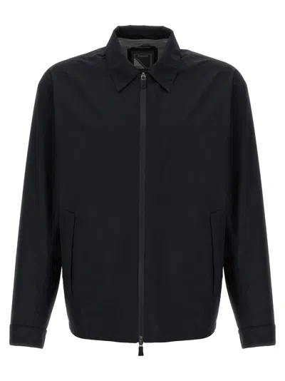 HERNO BLACK SOLID SHIRT COLLAR JACKET