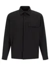 Herno Black Solid Shirt Collar Jacket In Black