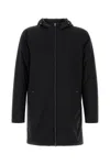 Herno Men Black Stretch Nylon Parka In Black