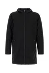 Herno Men Black Stretch Nylon Parka In Black
