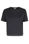 Herno Black Technical-hem Drawstring-bottom Cotton T-shirt In Black