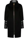 Herno Wool Outerwear Coat With Minimalist Design In Black