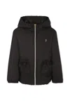 Herno Black Windbreaker Jacket For Girl In Black