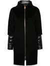 Herno Black Virgin Wool Coats In Black