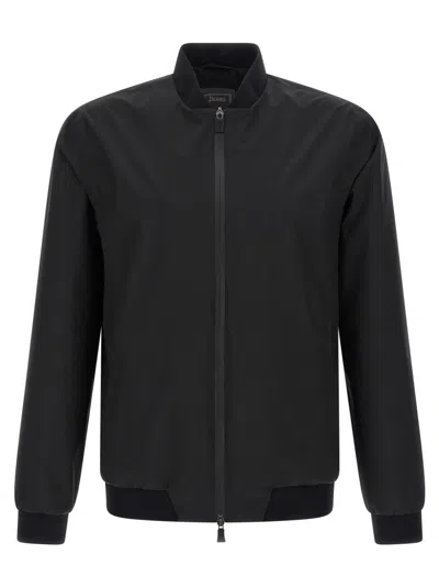 Herno Water-repellent Pro-meteo Bomber Jacket In Black
