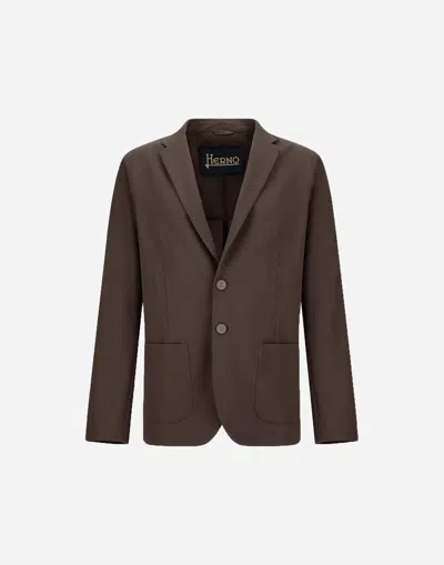 Herno Blazer Aus Seer-crease In Brown