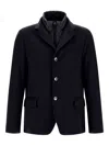 Herno Cashmere Padded Insert-detail Blazer In Blue