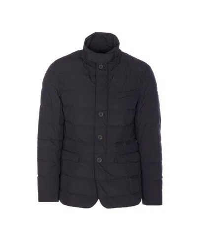 Herno Modern Blazer With High Collar And Pockets In Black