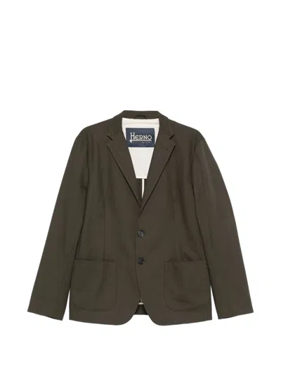 Herno Blazer Due Bottoni In Brown