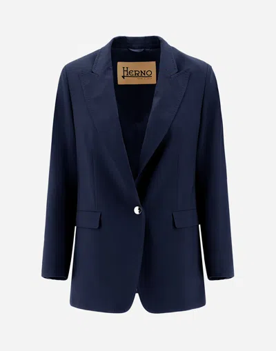 Herno フランネル フィーリング ブレザー In Navy Blue
